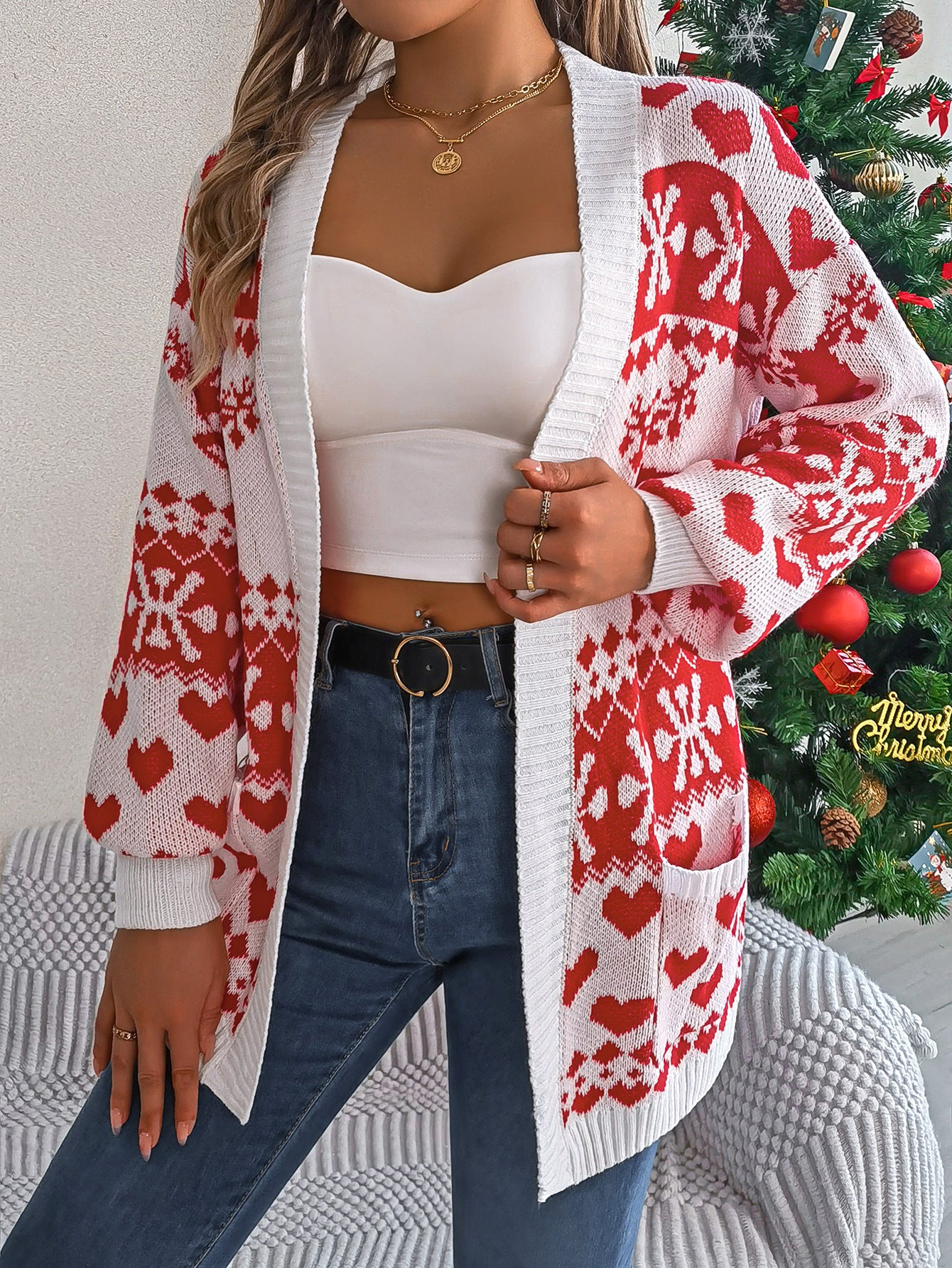 Women's Open Long Sleeve Christmas Sweater