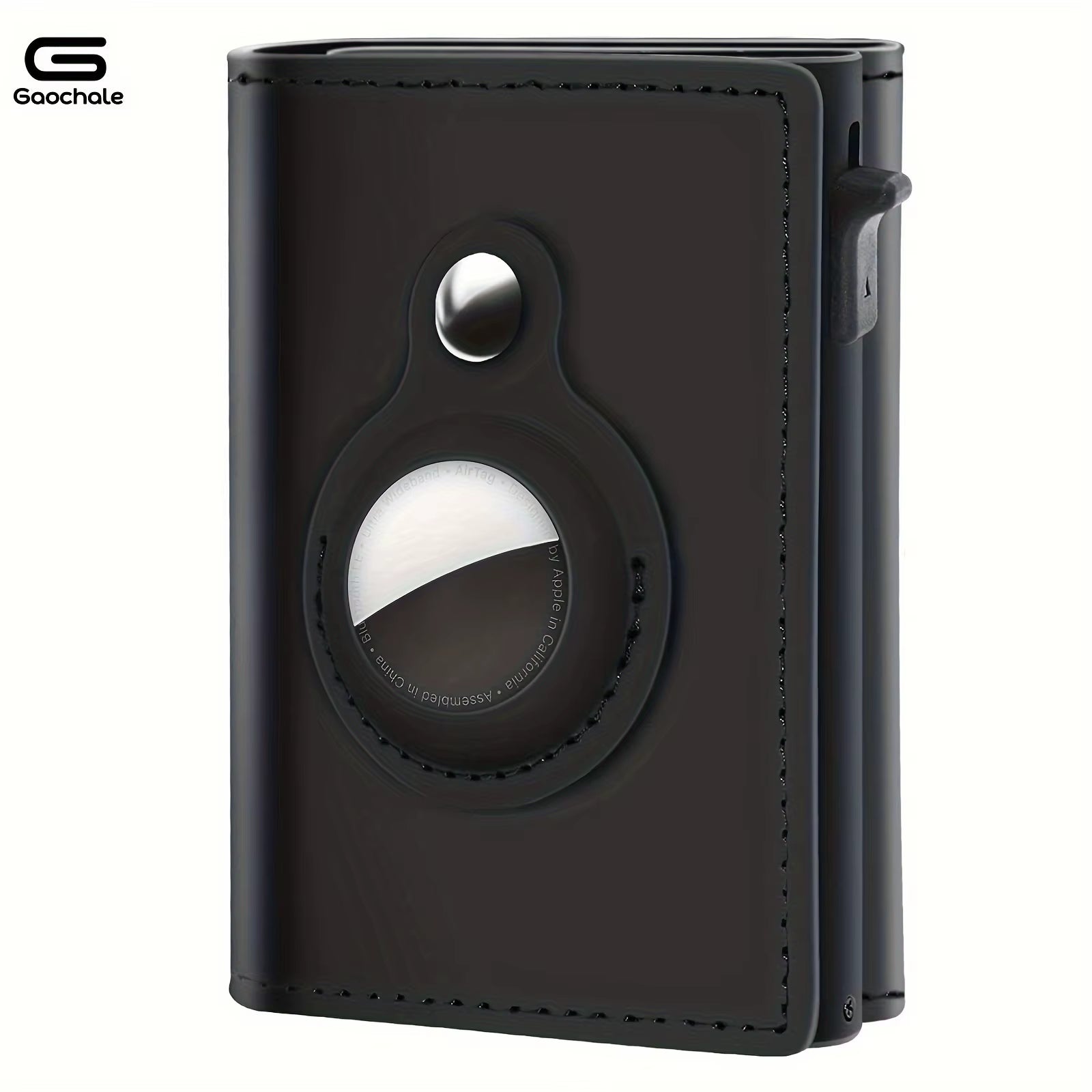 Airtag Wallet Genuine Leather Air Wallet RFID Technology Credit Card Holder with Minimalist Wallet for Men for Airtag (No A