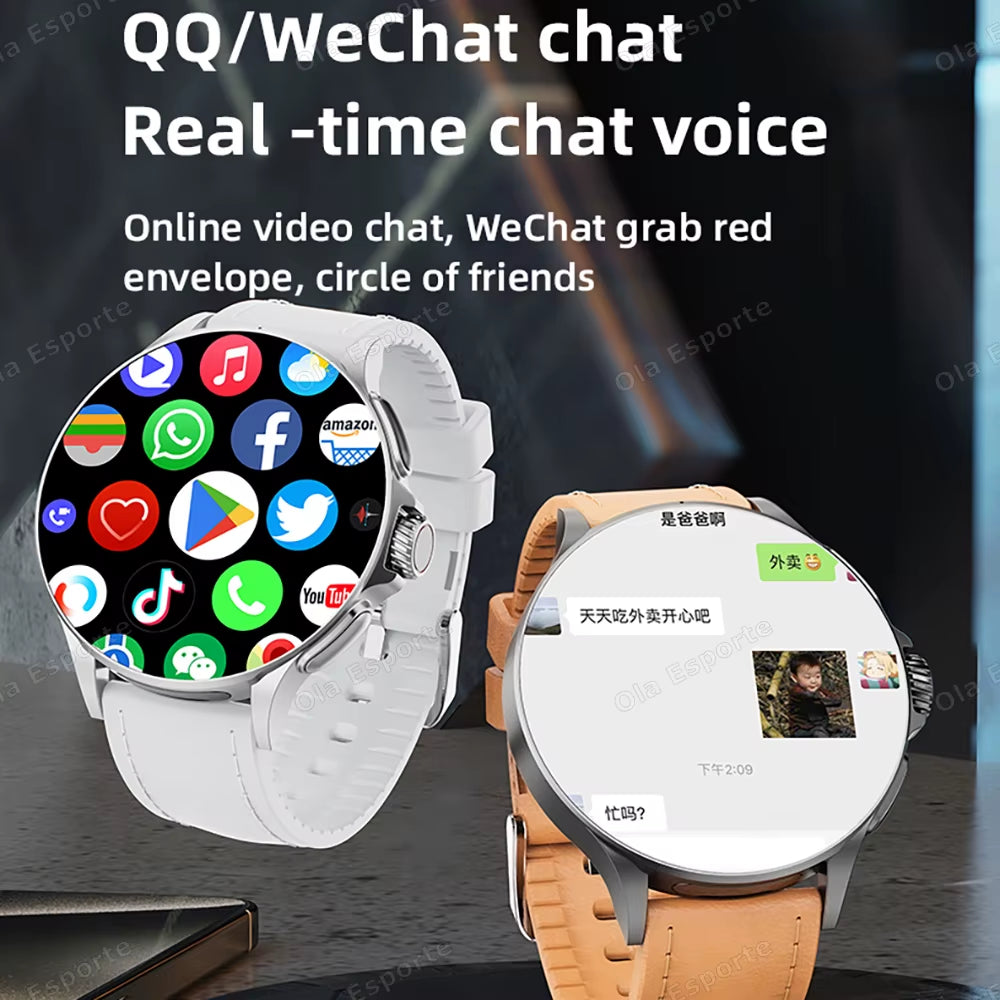 Sim Card NFC Smartwatch GPS Tracker 5G/WIFI BT Call 800W Camera 1.95Inch Payment Heart Rate Fitness Sport 1000Mah Smartwatch Men