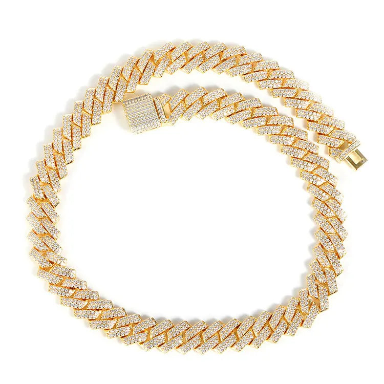 NUOYA Gold and Silver Necklace and Bracelet Set With Cubic Zirconia in Two Rows