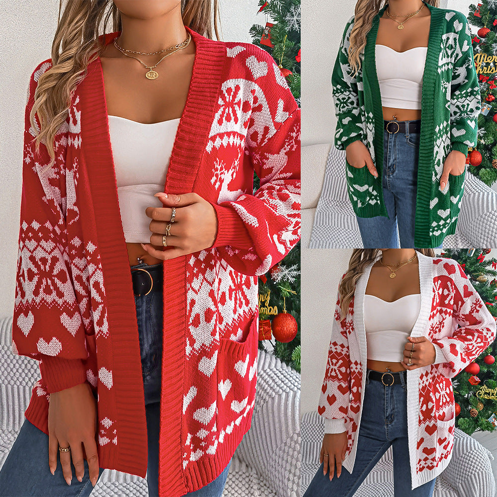 Women's Open Long Sleeve Christmas Sweater